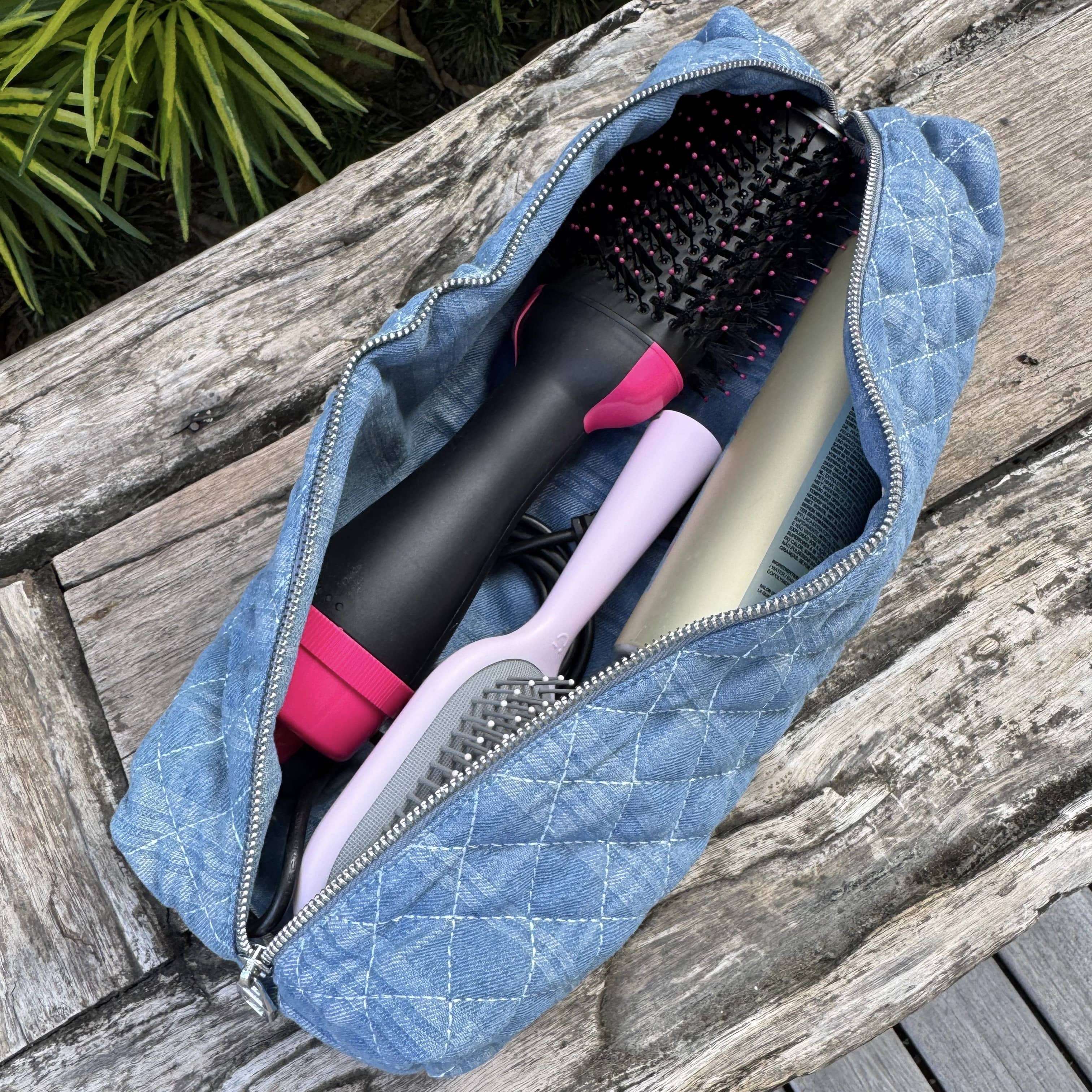 Moon Nude Denim Hair Tool Bag