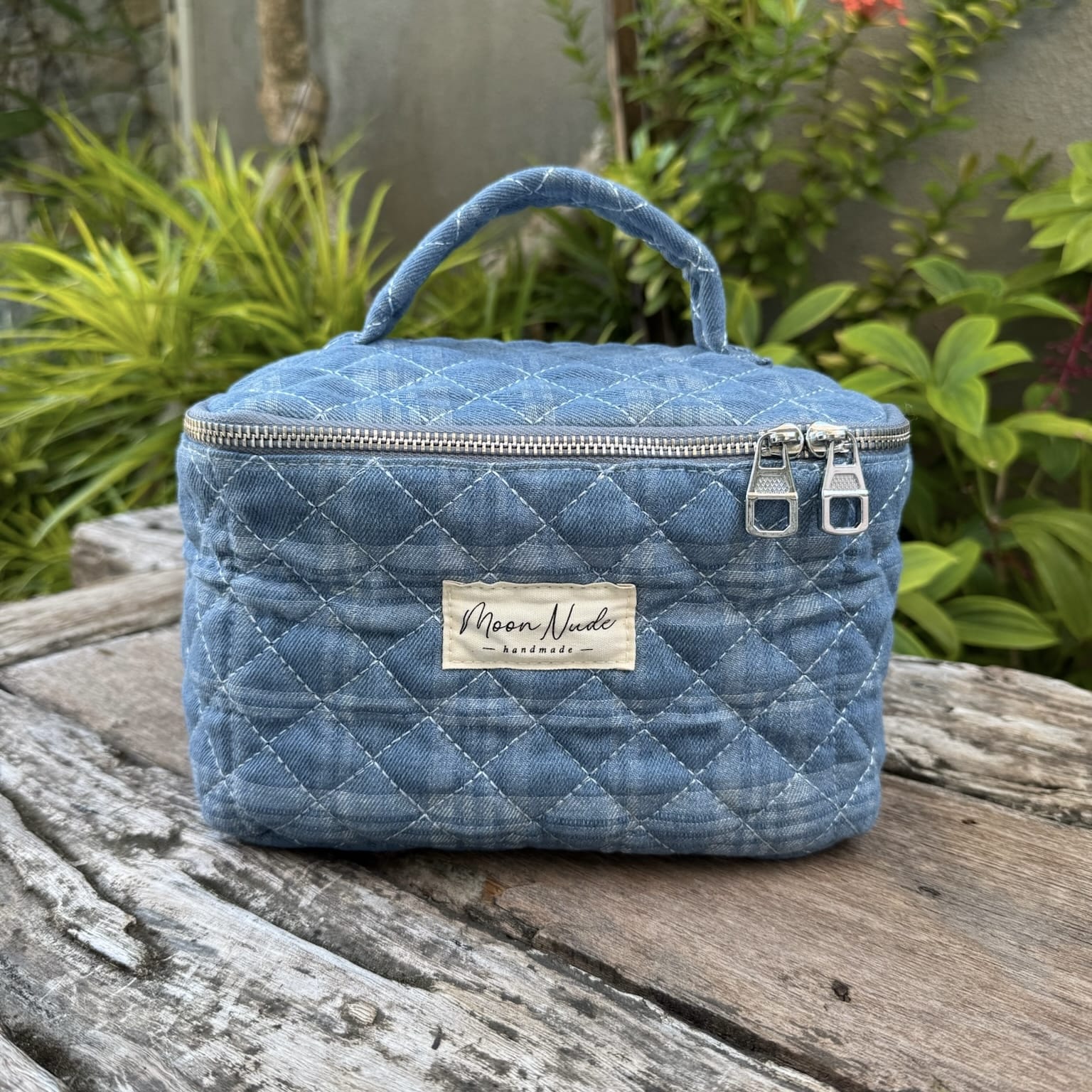 Moon Nude Denim Vanity Bag