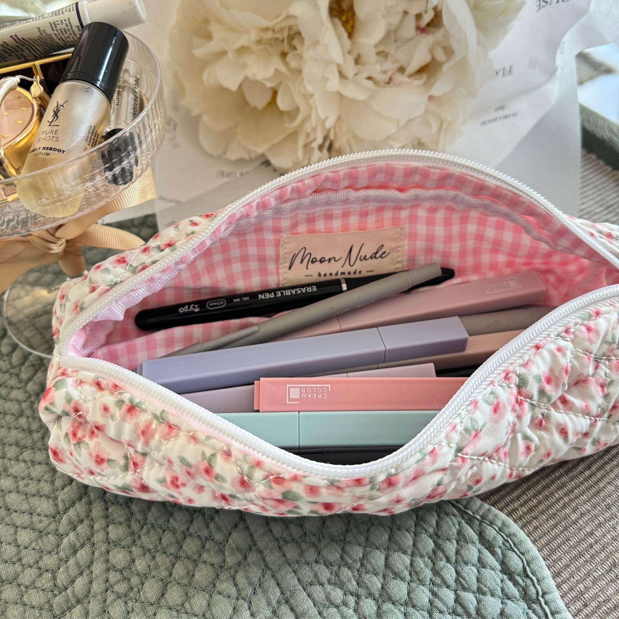Moon Nude Peony Pencil Case